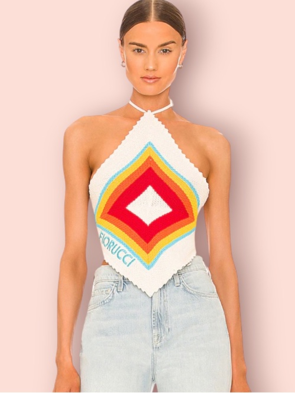 FIORUCCI Desert Rise Knitted Bandana Ivory Top